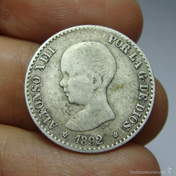 Monedas de Espa&ntilde;a: 50 C&eacute;ntimos. Plata. Alfonso XIII. 1892 - PGM *9 *2 - Foto 1