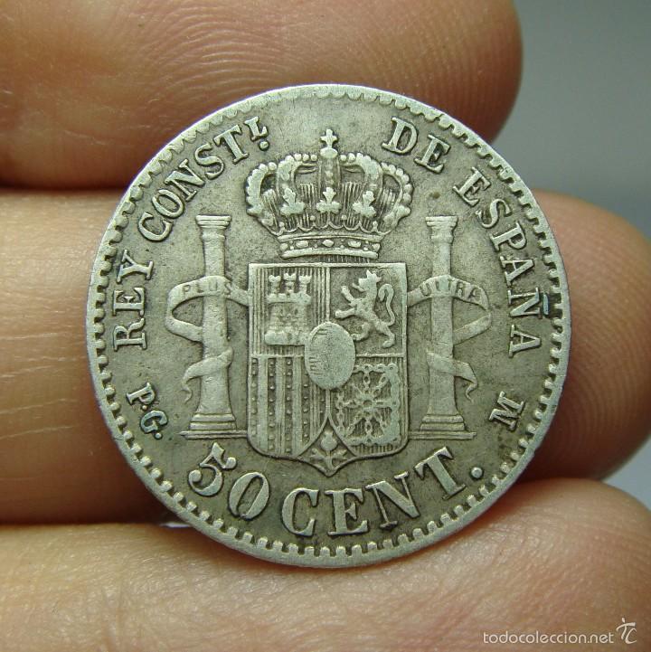 Monedas de Espa&ntilde;a: 50 C&eacute;ntimos. Plata. Alfonso XIII. 1892 - PGM *9 *2 - Foto 3