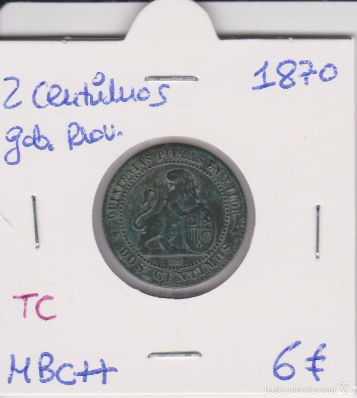 Monedas de Espa&ntilde;a: 2 centimos 1870 Gobierno provisional MBC++ - Foto 1