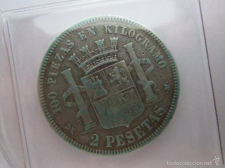 Monedas de Espa&ntilde;a: MONEDA ESPA&Ntilde;A 1870 2 PESETAS DE PLATA - Foto 2