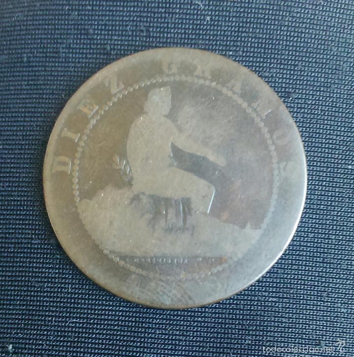 Monedas de Espa&ntilde;a: GOBIERNO PROVISIONAL *** MONEDA DE 10 CENTIMOS *** A&Ntilde;O 1870 - Foto 1