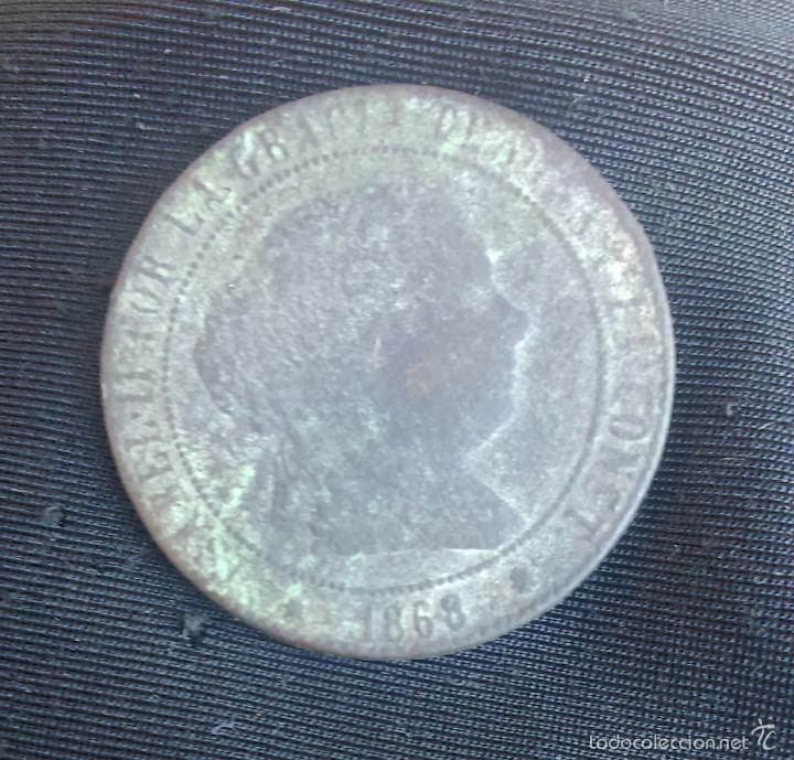 Monedas de Espa&ntilde;a: ISABEL II *** MONEDA DE &iquest;? CENTIMO DE ESCUDO *** A&Ntilde;O 1868 *** - Foto 1