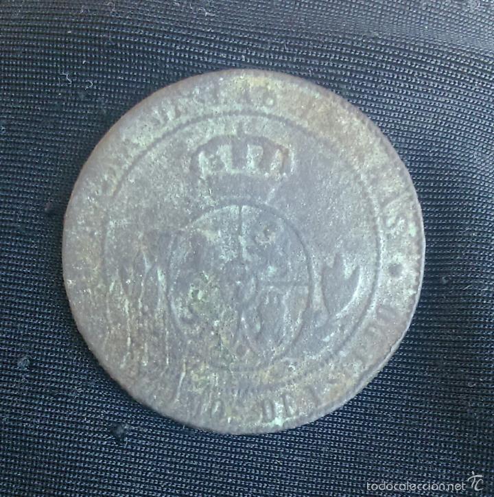 Monedas de Espa&ntilde;a: ISABEL II *** MONEDA DE &iquest;? CENTIMO DE ESCUDO *** A&Ntilde;O 1868 *** - Foto 2