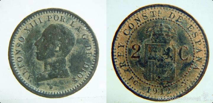 Monedas de Espa&ntilde;a: MONEDA DE ALFONSO XIII 2 Centimos 1912 - Foto 1