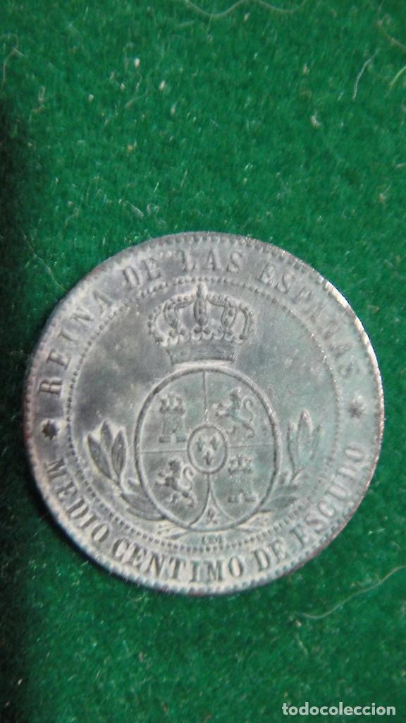 Monedas de Espa&ntilde;a: isabel II , medio centimo de escudo 1867 - ceca barcelona - Foto 2