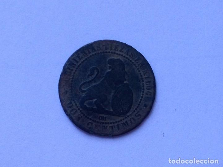 Monedas de Espa&ntilde;a: Moneda 2 centimos 1870 - Foto 2