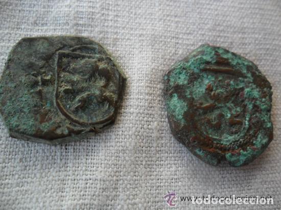 Monedas de Espa&ntilde;a: LOTE DE DOS MONEDAS DE COBRE CON LE&Oacute;N Y CASTILLO - Foto 2