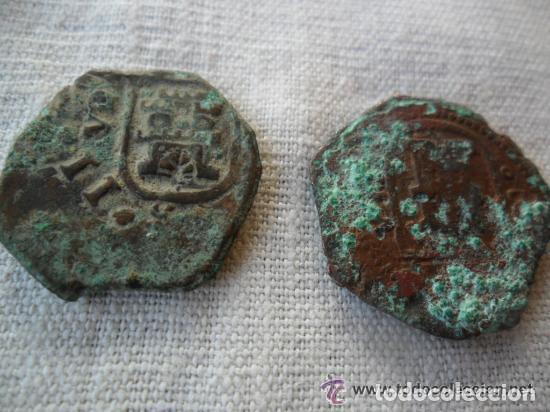 Monedas de Espa&ntilde;a: LOTE DE DOS MONEDAS DE COBRE CON LE&Oacute;N Y CASTILLO - Foto 3