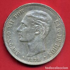 Monedas de España: MONEDA 5 PESETAS ALFONSO XII ,1878 , ESTRELLAS VISIBLES 18 78 , DURO DE PLATA , MBC++ , D1955. Lote 62609876