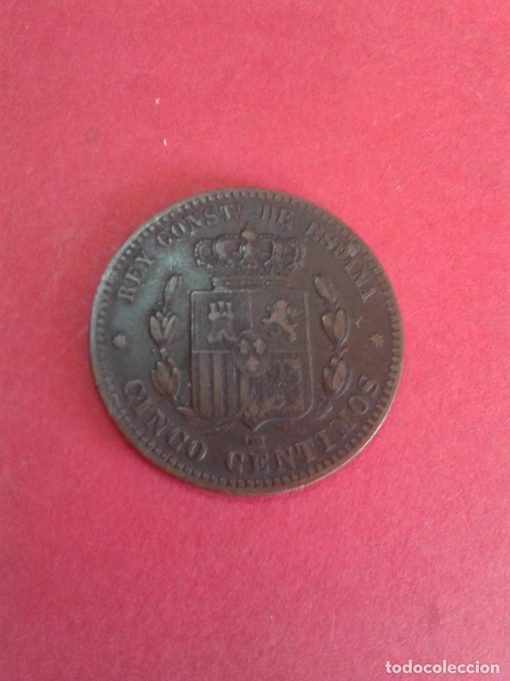 Monedas de Espa&ntilde;a: ALFONSO XII. 5 C&Eacute;NTIMOS DE 1878. EBC. BELLA. - Foto 2