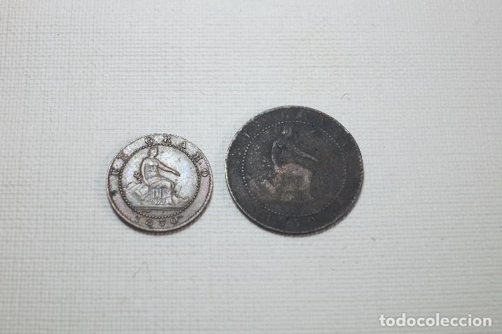 Monedas de Espa&ntilde;a: MONEDA DE 1 y 2 CENTIMOS DEL GOBIERNO PROVISIONAL 1870 - Foto 1