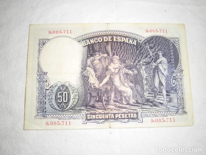 Monedas de Espa&ntilde;a: billete de 50 ptas. 1931 - Foto 2