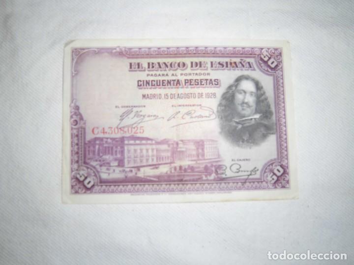 Monedas de Espa&ntilde;a: billete de 50 ptas de 1928 - Foto 1
