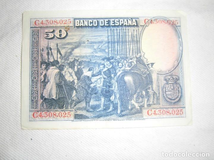 Monedas de Espa&ntilde;a: billete de 50 ptas de 1928 - Foto 2