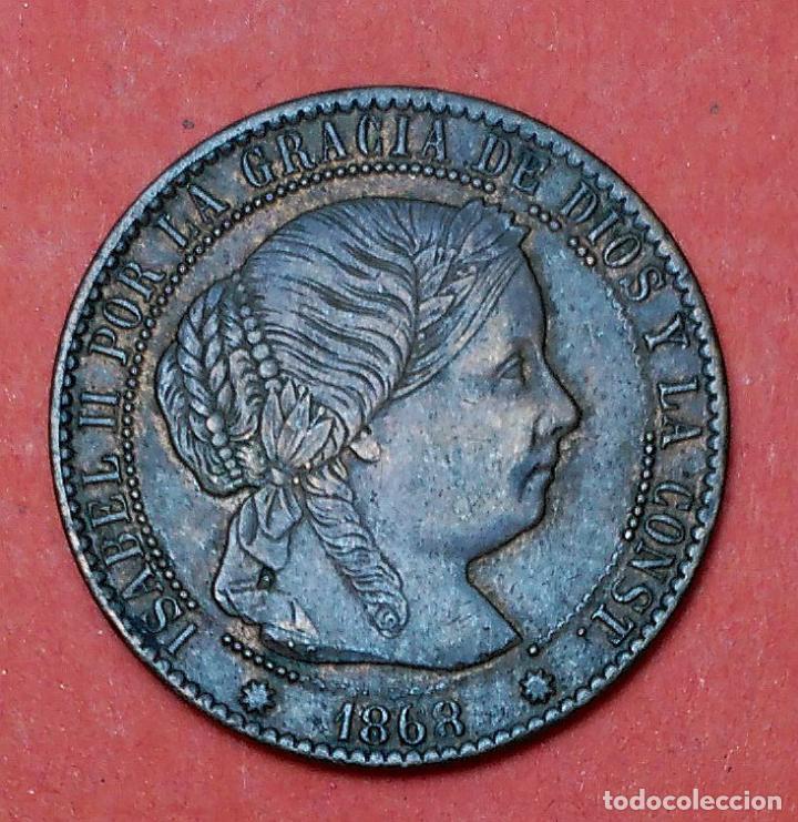 Monedas de Espa&ntilde;a: ISABEL II : 1 Centimo de Escudo 1868 Barcelona - Foto 1