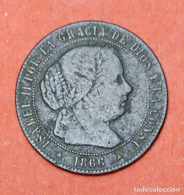 Monedas de Espa&ntilde;a: ISABEL II : 1/2 Centimo de Escudo 1866 Segovia - Foto 1