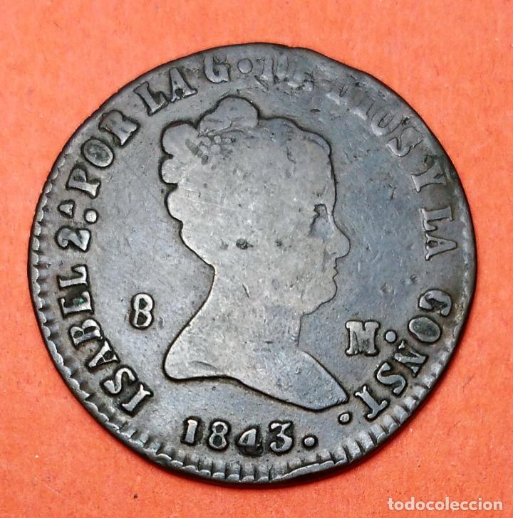 Monedas de Espa&ntilde;a: ISABEL II : 8 Maravedis 1843 Segovia - Foto 1