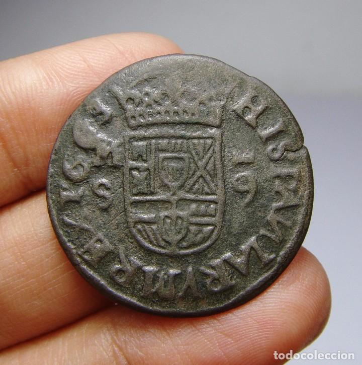 Monedas de Espa&ntilde;a: 16 Maraved&iacute;s. Felipe IV. Medrid - 1663 - Foto 2
