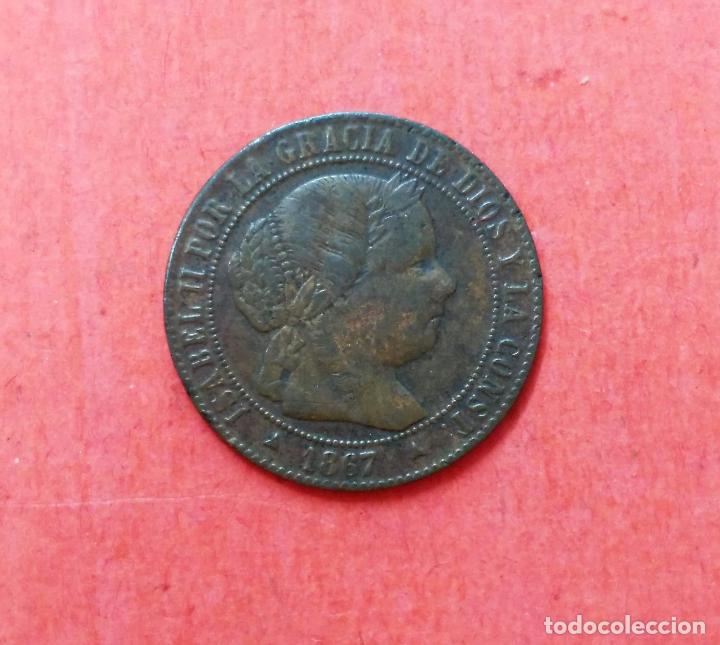 Monedas de Espa&ntilde;a: ISABEL II : 1/2 Centimo de Escudo 1867 Segovia - Foto 1