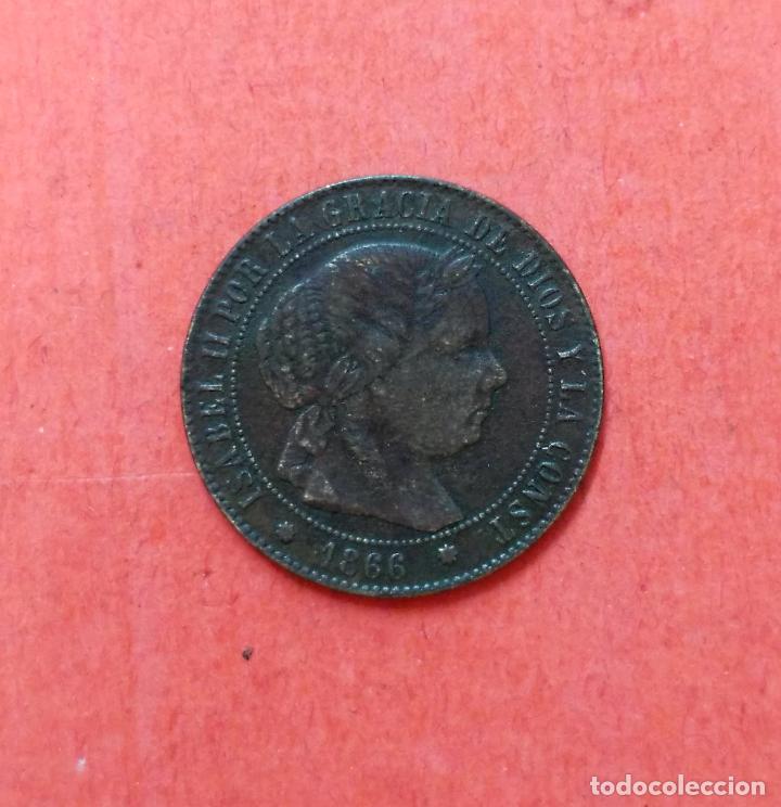 Monedas de Espa&ntilde;a: ISABEL II : 1/2 Centimo de Escudo 1866 Barcelona - Foto 1