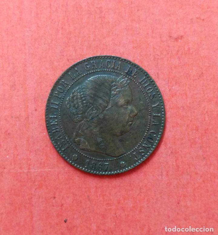 Monedas de Espa&ntilde;a: ISABEL II : 1/2 Centimo de Escudo 1867 Barcelona - Foto 1