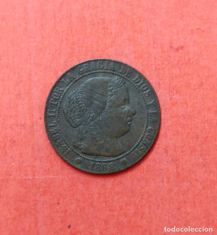 Monedas de Espa&ntilde;a: ISABEL II : 1/2 Centimo de Escudo 1868 Sevilla - Foto 1