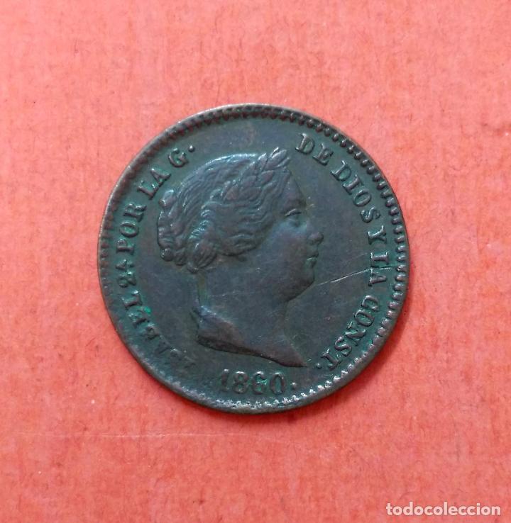 Monedas de Espa&ntilde;a: ISABEL II : 5 Centimos de Real 1860 Segovia - Foto 1
