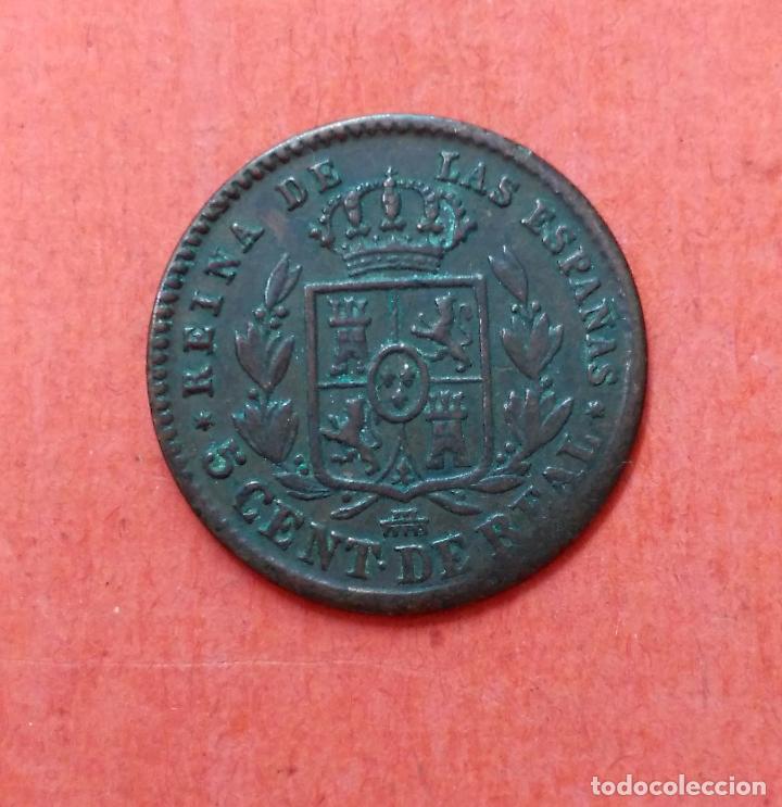 Monedas de Espa&ntilde;a: ISABEL II : 5 Centimos de Real 1860 Segovia - Foto 2