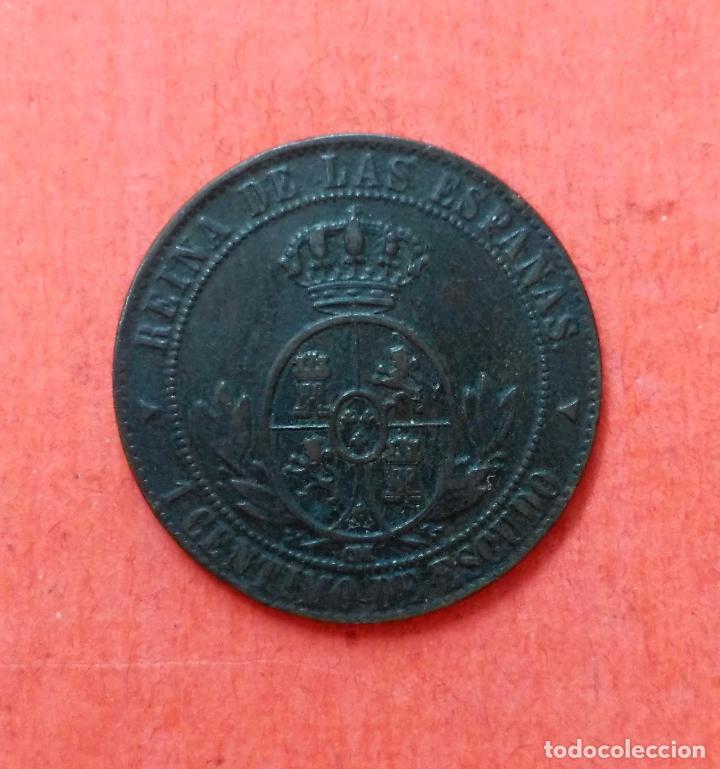 Monedas de Espa&ntilde;a: ISABEL II : 1 Centimo de Escudo 1868 Segovia - Foto 2