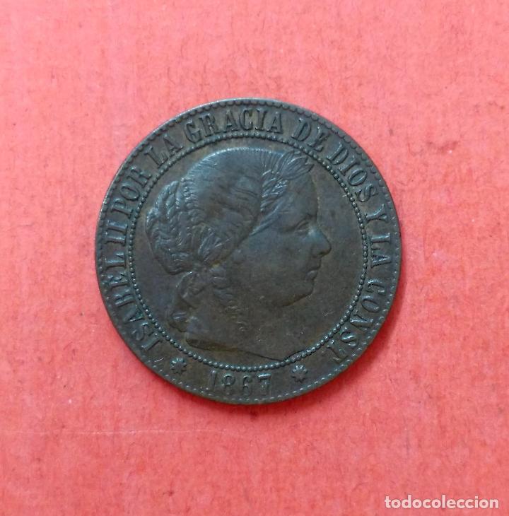 Monedas de Espa&ntilde;a: ISABEL II : 1 Centimo de Escudo 1867 Barcelona - Foto 1