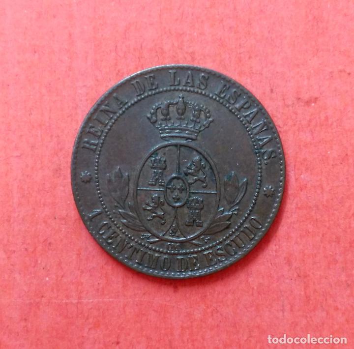Monedas de Espa&ntilde;a: ISABEL II : 1 Centimo de Escudo 1867 Barcelona - Foto 2