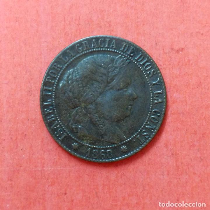 Monedas de Espa&ntilde;a: ISABEL II : 1 Centimo de Escudo 1868 Barcelona - Foto 1