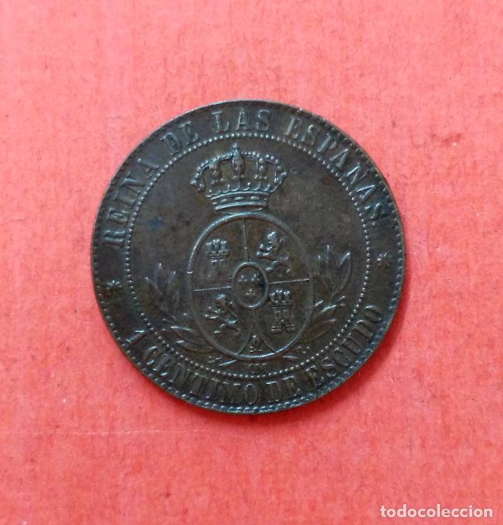Monedas de Espa&ntilde;a: ISABEL II : 1 Centimo de Escudo 1868 Barcelona - Foto 2