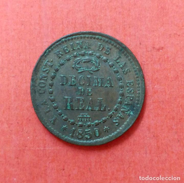 Monedas de Espa&ntilde;a: ISABEL II : 1 Decima de Real 1850 Segovia - Foto 1