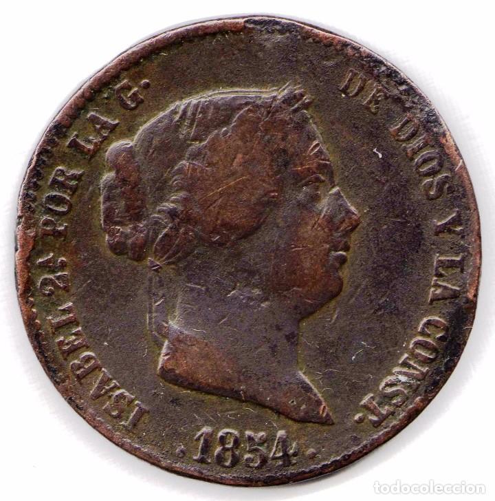 Monedas de Espa&ntilde;a: 1854 - ISABEL II - 25 C&eacute;ntimos de Real - ceca de Segovia.. - Foto 1