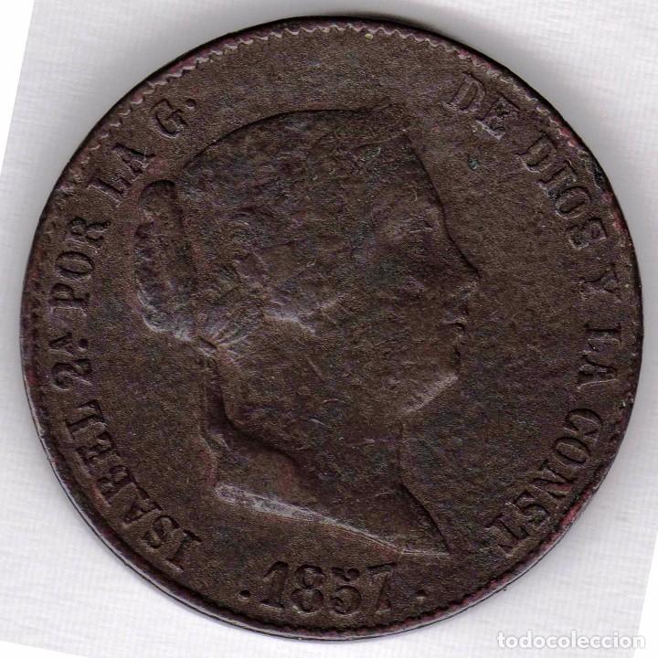 Monedas de Espa&ntilde;a: 1857 - ISABEL II - 25 C&eacute;ntimos de Real de la ceca de Segovia.. - Foto 1