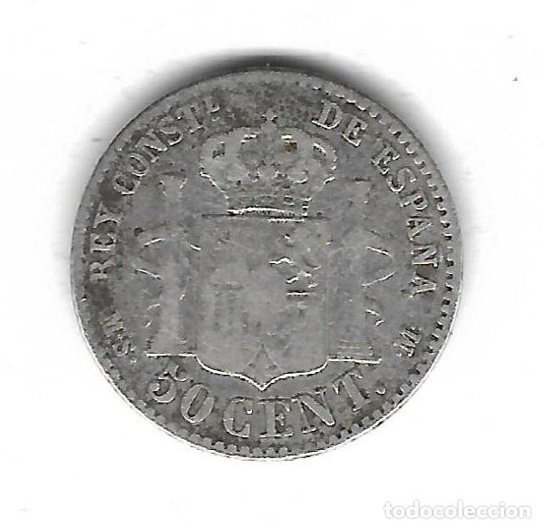 Monedas de Espa&ntilde;a: MONEDA. 50 CENTIMOS. ALFONSO XII. 1885 - Foto 2