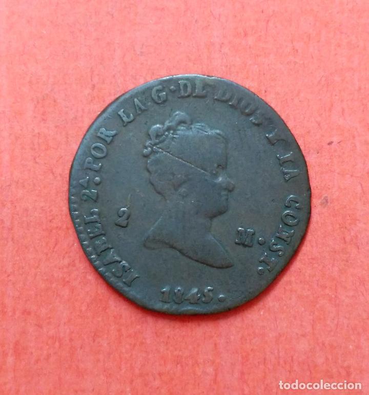Monedas de Espa&ntilde;a: ISABEL II : 2 Maravedis 1845 Segovia - Foto 1