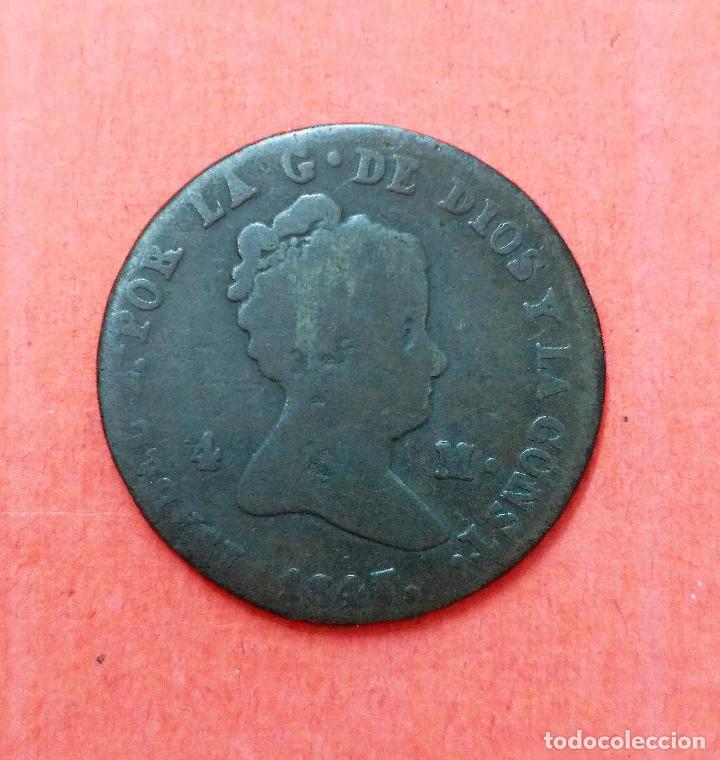 Monedas de Espa&ntilde;a: ISABEL II : 4 Maravedis 1847 Segovia - Foto 1