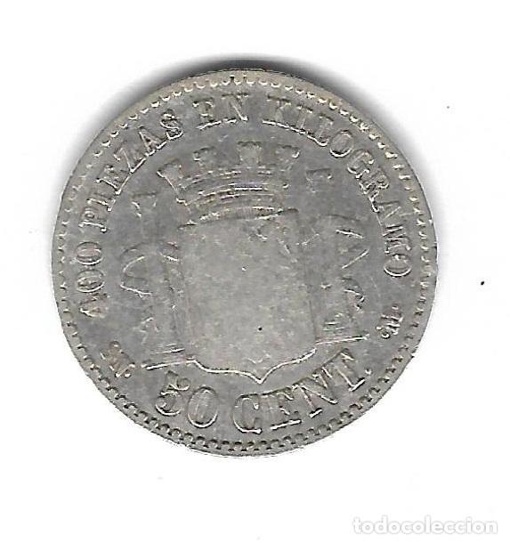 Monedas de Espa&ntilde;a: MONEDA. 50 CENTIMOS. GOBIERNO PROVISIONAL. 1870. - Foto 2