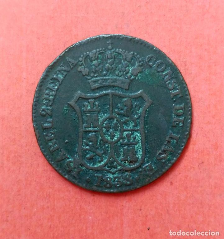 Monedas de Espa&ntilde;a: 3 CUARTOS - ISABEL II - CATALU&Ntilde;A 1838 - Foto 2