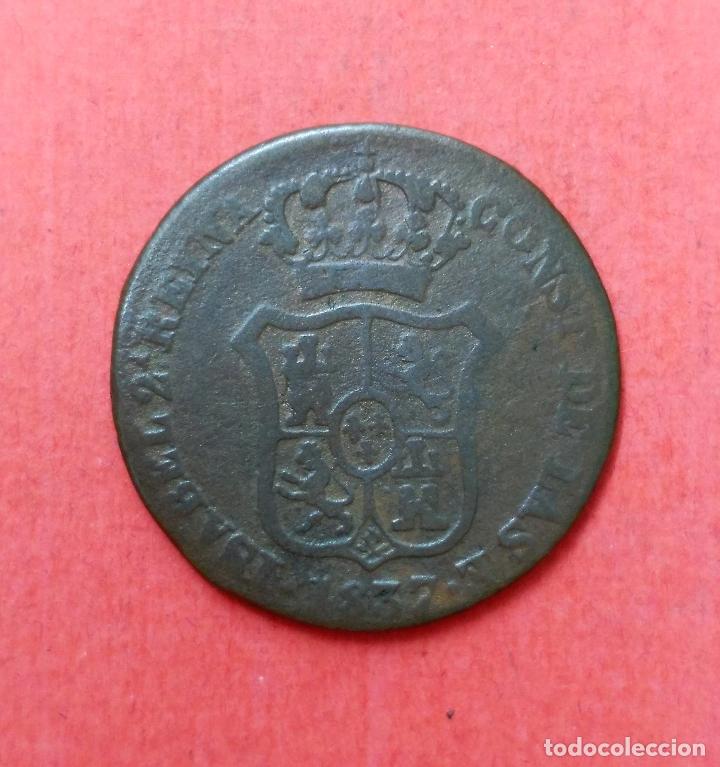 Monedas de Espa&ntilde;a: 3 CUARTOS - ISABEL II - CATALU&Ntilde;A 1837 - Foto 2