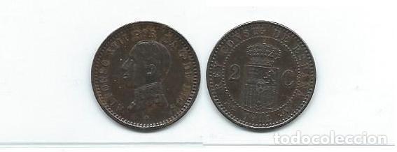Monedas de Espa&ntilde;a: Moneda de cobre de Alfonso XIII, 2 c&eacute;ntimos, 1912, - Foto 1