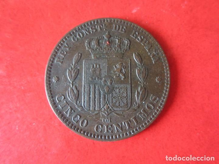 Monedas de Espa&ntilde;a: 5 centimos de Alfonso XIII 1879. #Mn - Foto 2