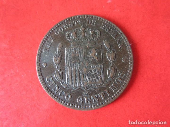 Monedas de Espa&ntilde;a: 5 centimos de Alfonso XIII 1878. #Mn - Foto 2