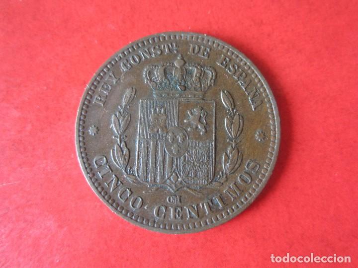 Monedas de Espa&ntilde;a: 5 centimos de Alfonso XIII 1877. #Mn - Foto 2