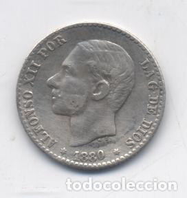 Monedas de Espa&ntilde;a: ALFONSO XII- 50 CENTIMOS-1880-MSM - Foto 1