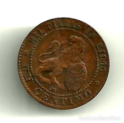 Monedas de Espa&ntilde;a: GOBIERNO PROVISIONAL. 1 C&Eacute;NTIMO DE 1870. CECA DE BARCELONA OM (EBC) - Foto 2