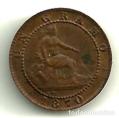 Monedas de Espa&ntilde;a: GOBIERNO PROVISIONAL. 1 C&Eacute;NTIMO DE 1870. CECA DE BARCELONA OM (EBC) - Foto 1