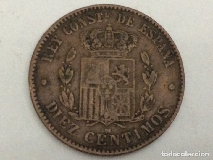 Monedas de Espa&ntilde;a: Moneda de 10 cenctimos 1878 - Foto 2